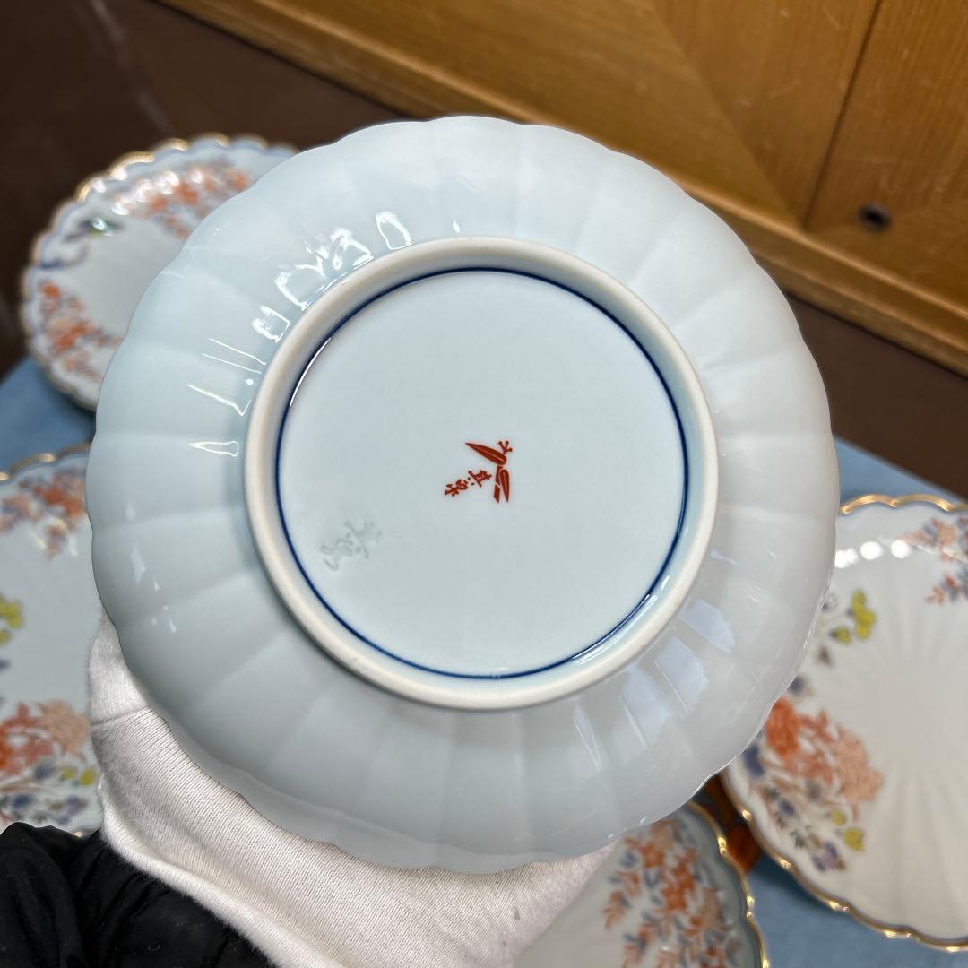 其泉　染錦君子紋　皿揃