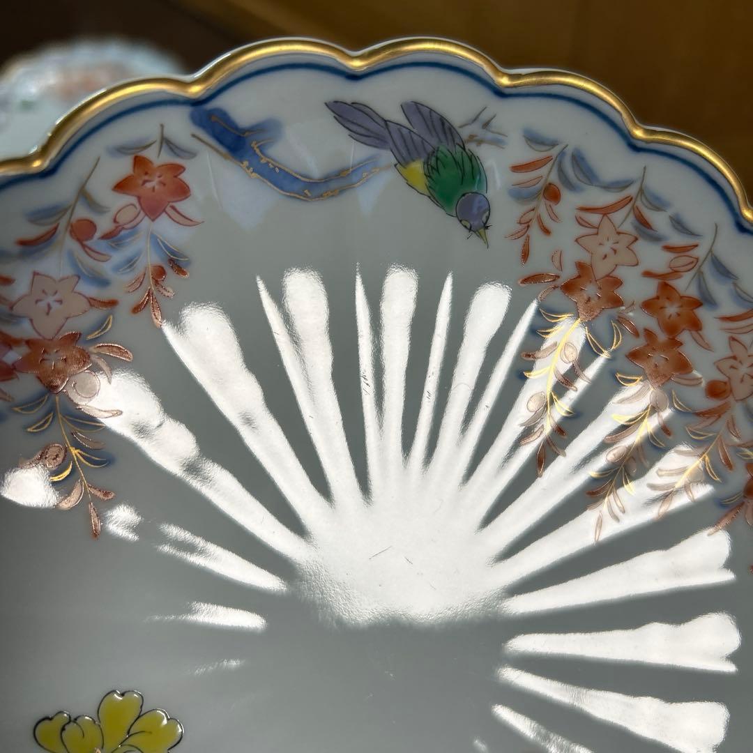其泉　染錦君子紋　皿揃