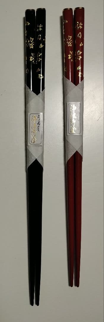 浄法寺塗　蒔絵螺鈿　夫婦箸　すべり止め付き
