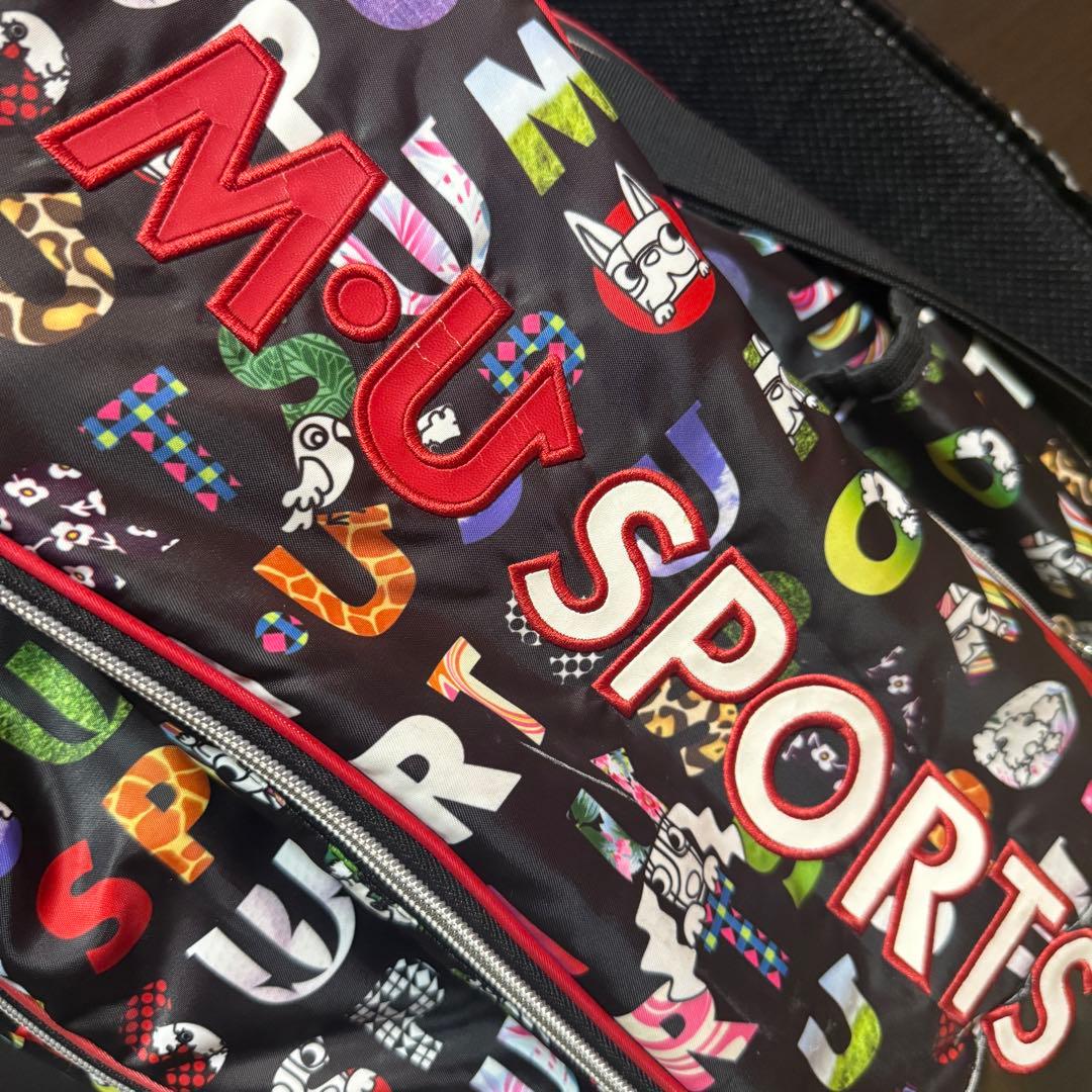 M・U SPORTS　MUスポーツ キャディバッグ ゴルフバッグ 総柄 ブラック