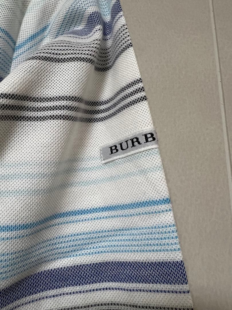 BURBERRY GOLF ストライプ ハーフジップシャツ