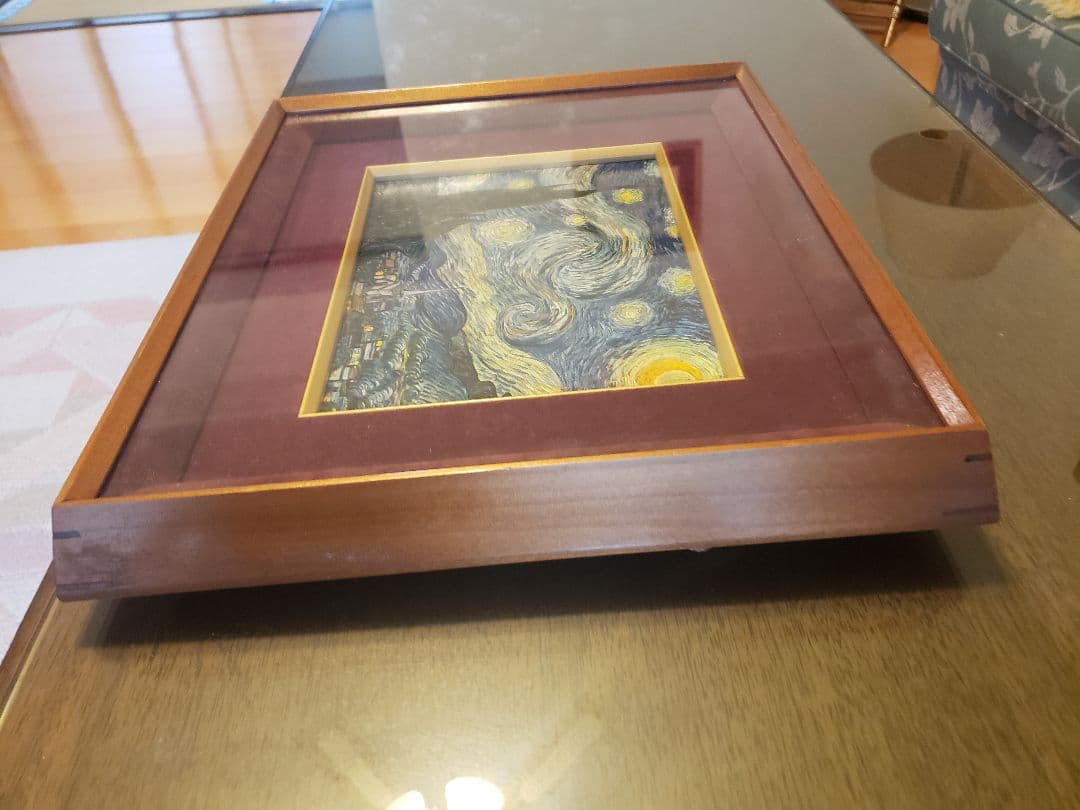 ゴッホVAN GOGH の絵画複製　パリで50年以前に購入　キャンバス　画木製額