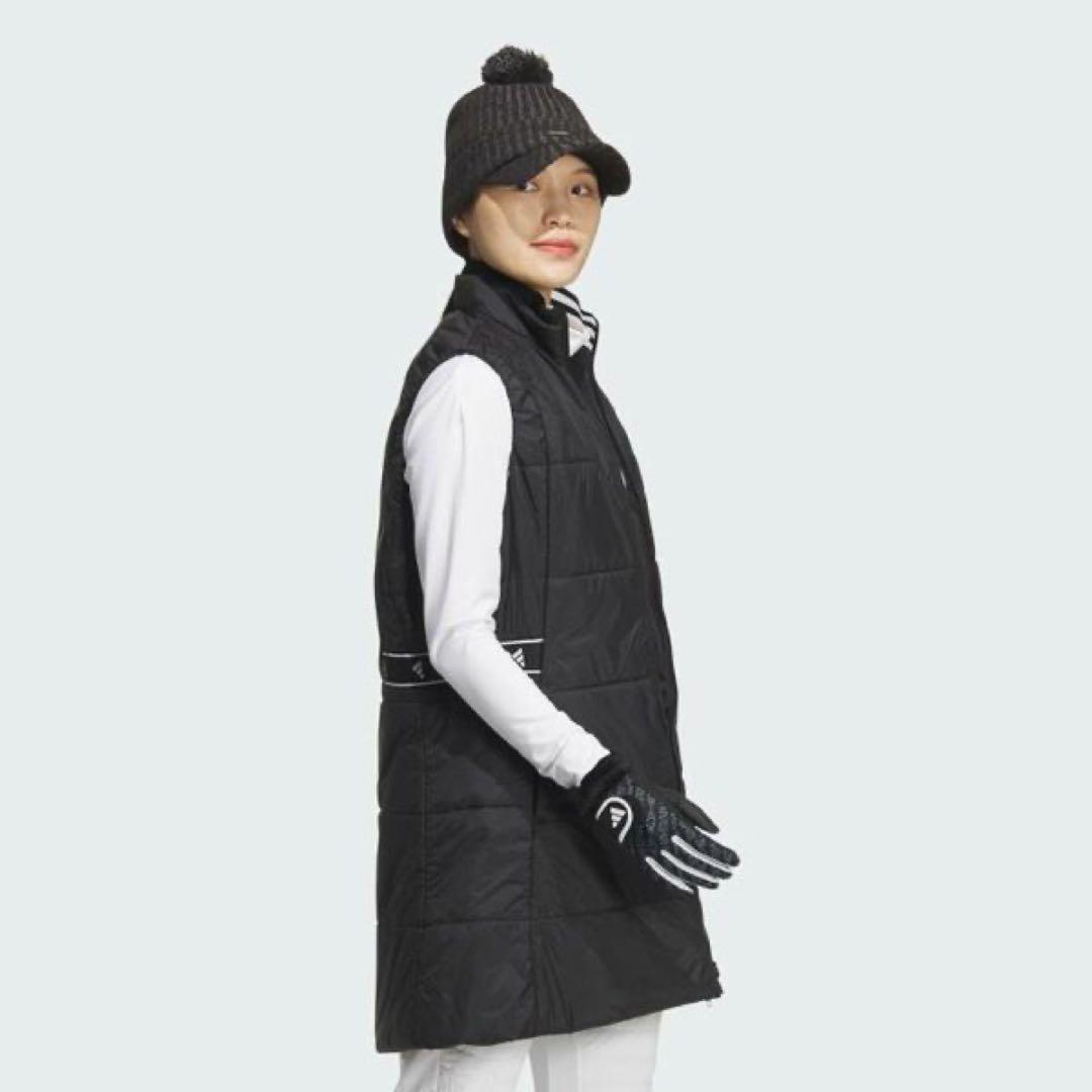 新品1.9万 adidasゴルフ 中綿 保温ロングベスト レディースXL