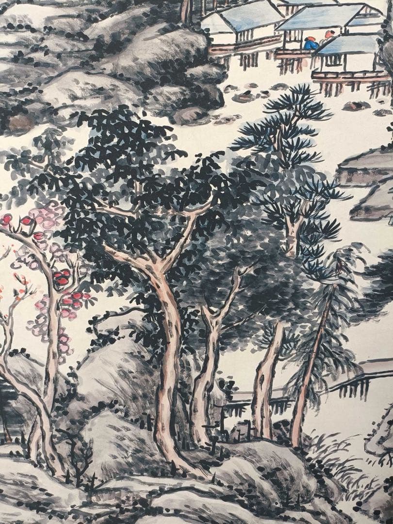 【王翚】山水图 中国画 掛け軸 水墨画 和室 玄関 茶室 壁掛け 美術品