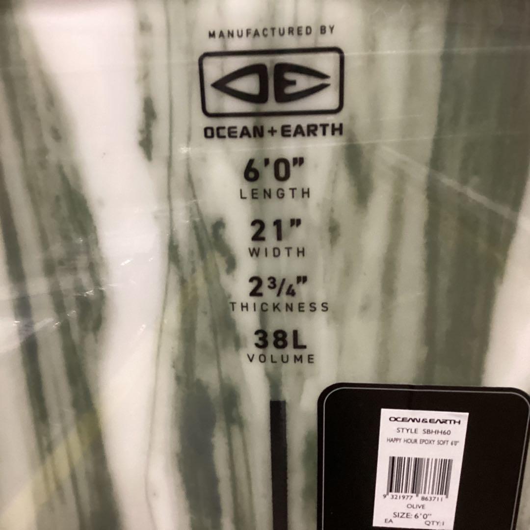 新品格安O＆E無敵の非常に乗りやすいハッピーアワー6’0エポキシソフトフィン付き