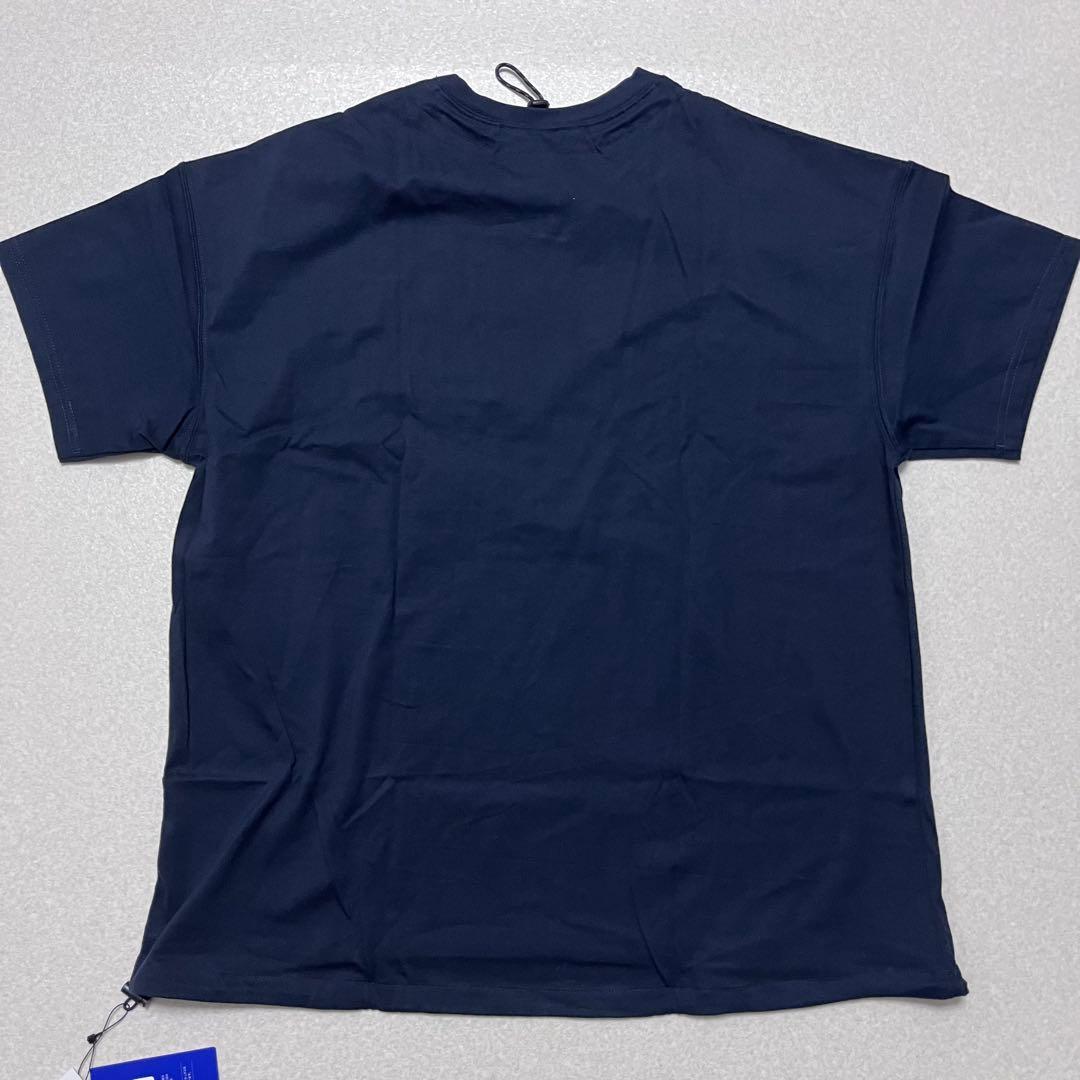 ファイテン ハイブリッド ネック Tシャツ ワイドシルエット ネイビーM