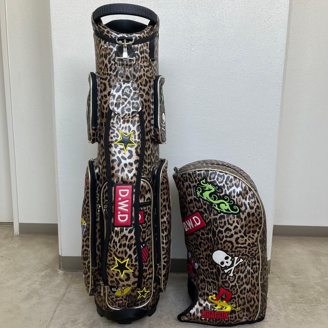 ダンスウィズドラゴン ワッペン+レオパード柄キャディバッグ