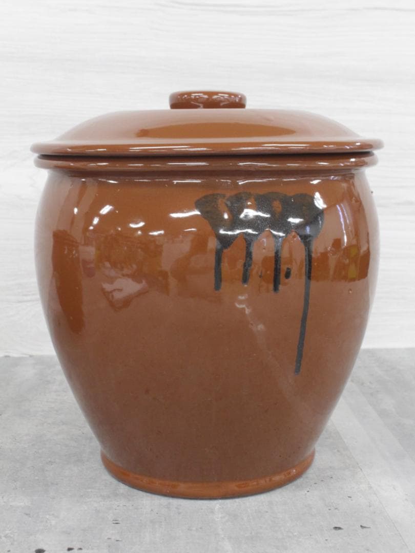 ▲2個セット 常滑焼 蓋付き甕 漬物鉢 梅干し 味噌 容器