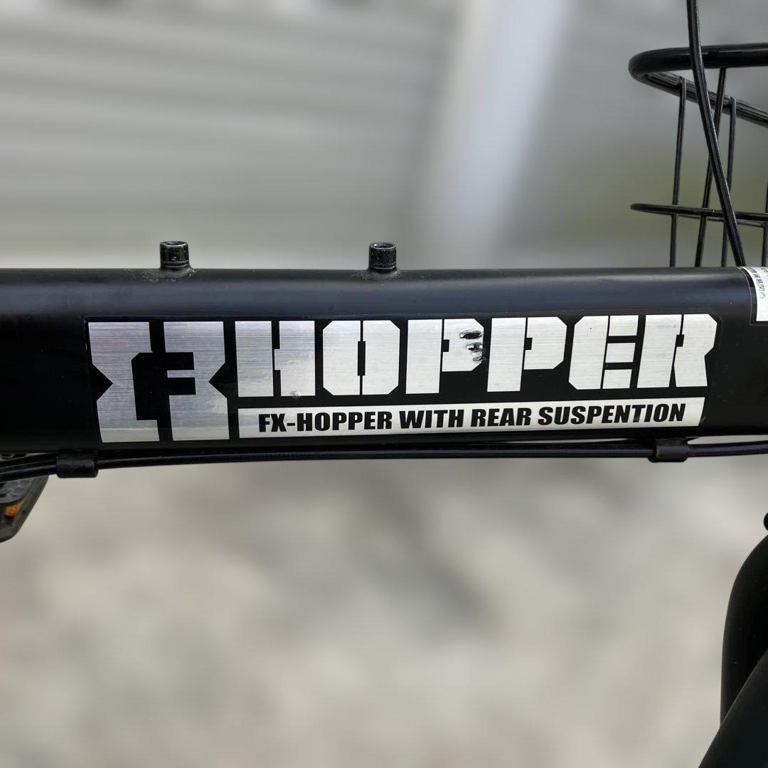 HOPPER 折りたたみ自転車 ブラック　20インチ　外装6段　ヘッドライト付き