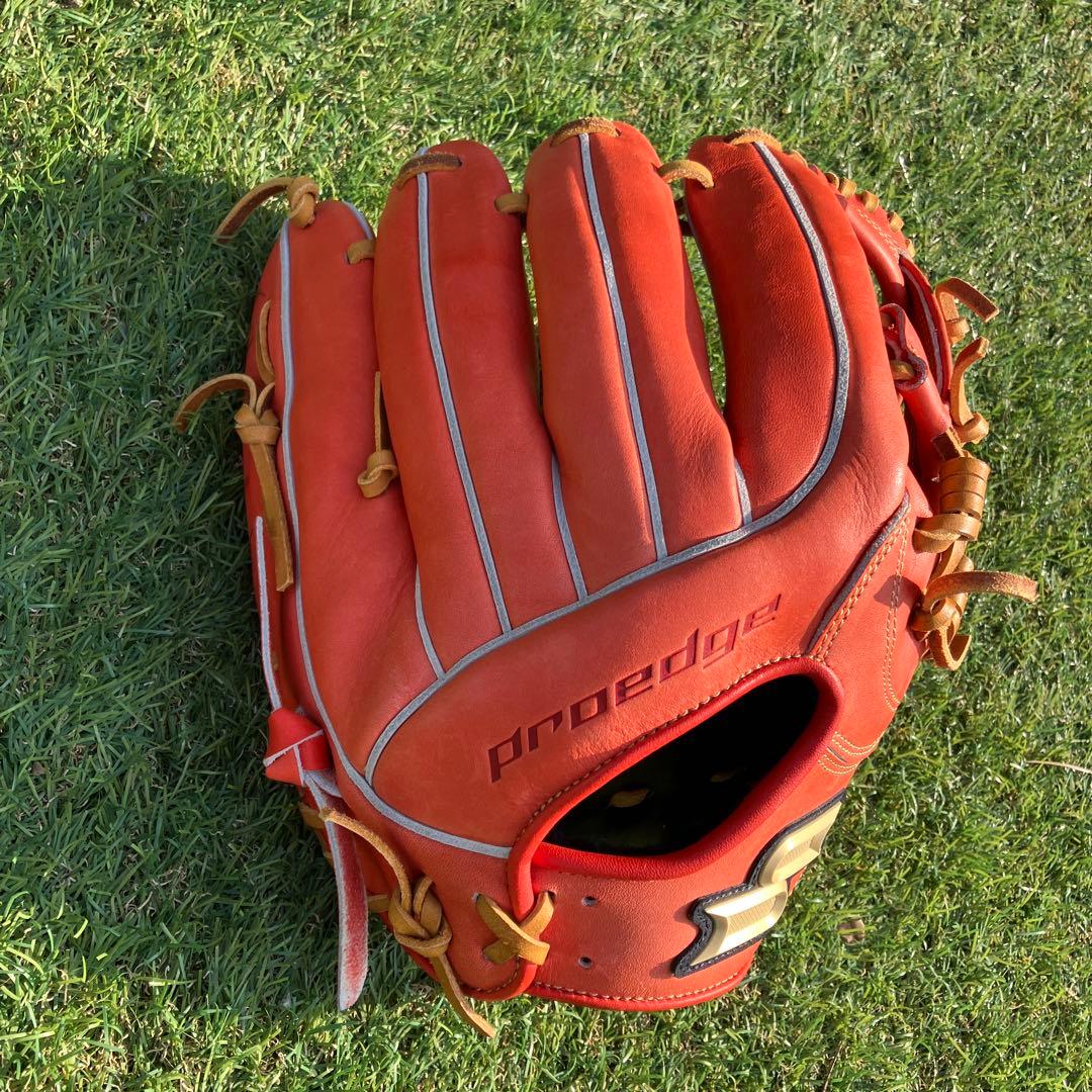 【美品】SSK proedge プロエッジ 軟式グローブ オレンジ 左手 内野用