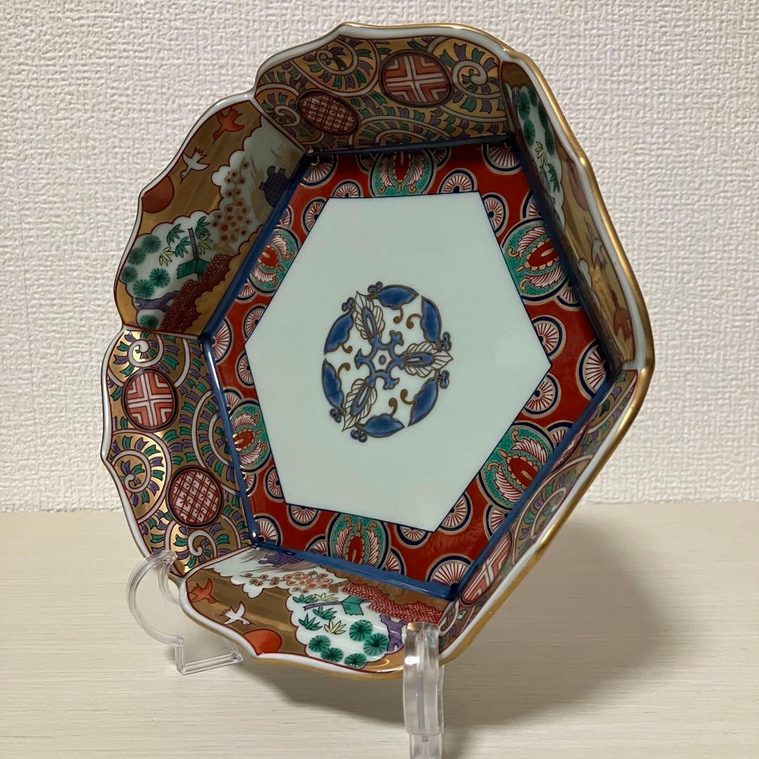 美品 林九郎窯 波佐見焼 六角盛皿 2個セット