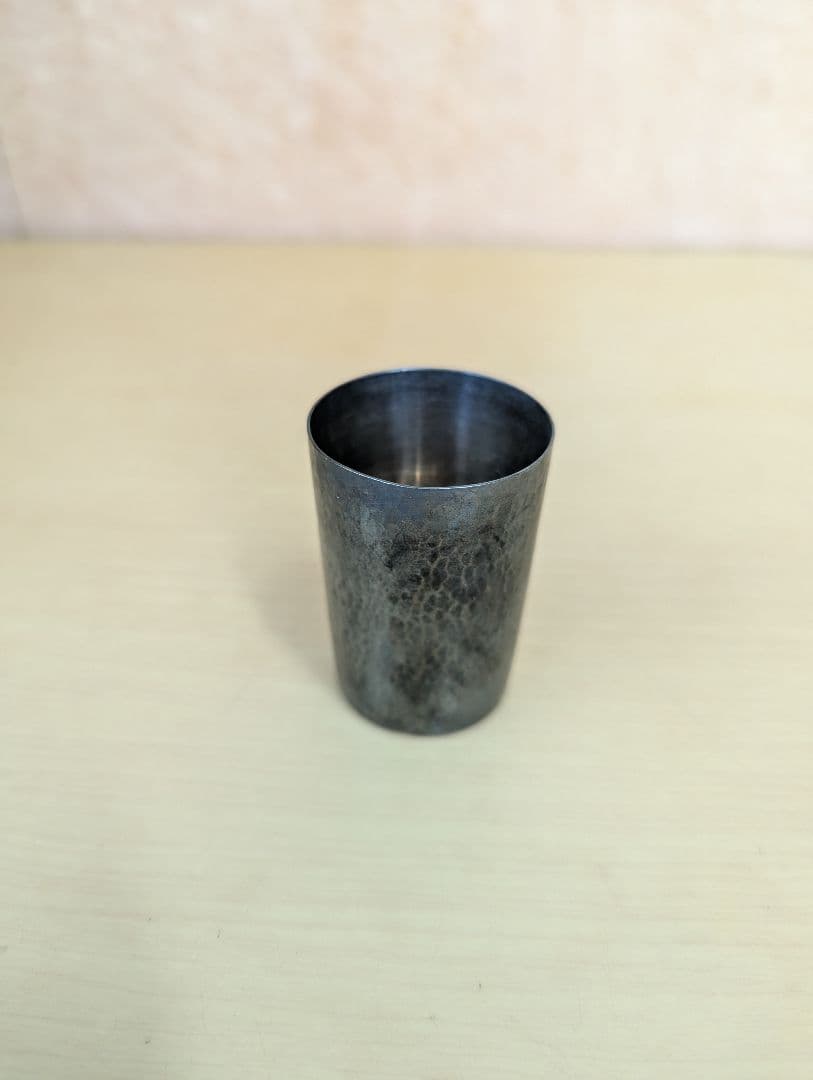純銀 猪口 杯 刻印 大阪朝日新聞社 尚美堂 槌目 42g