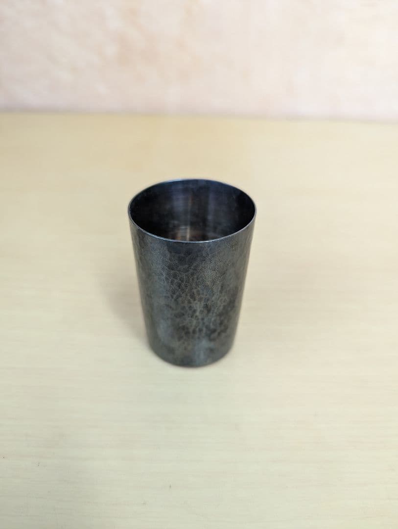 純銀 猪口 杯 刻印 大阪朝日新聞社 尚美堂 槌目 42g