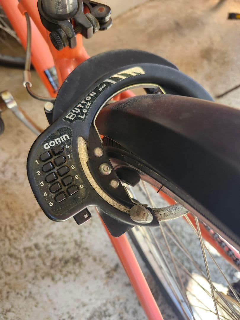 オレンジ 子供用自転車 前面バスケット付き