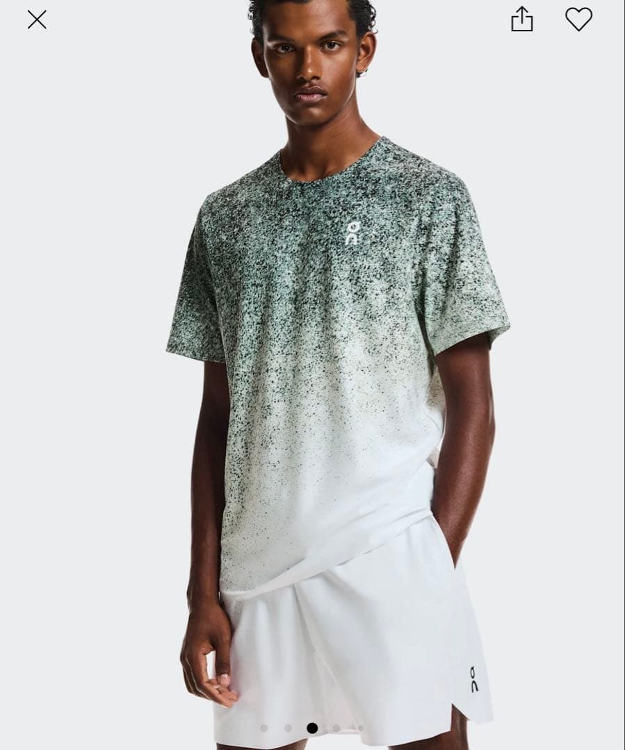 【未使用】on オンCourt shorts MINERAL / WHITE S