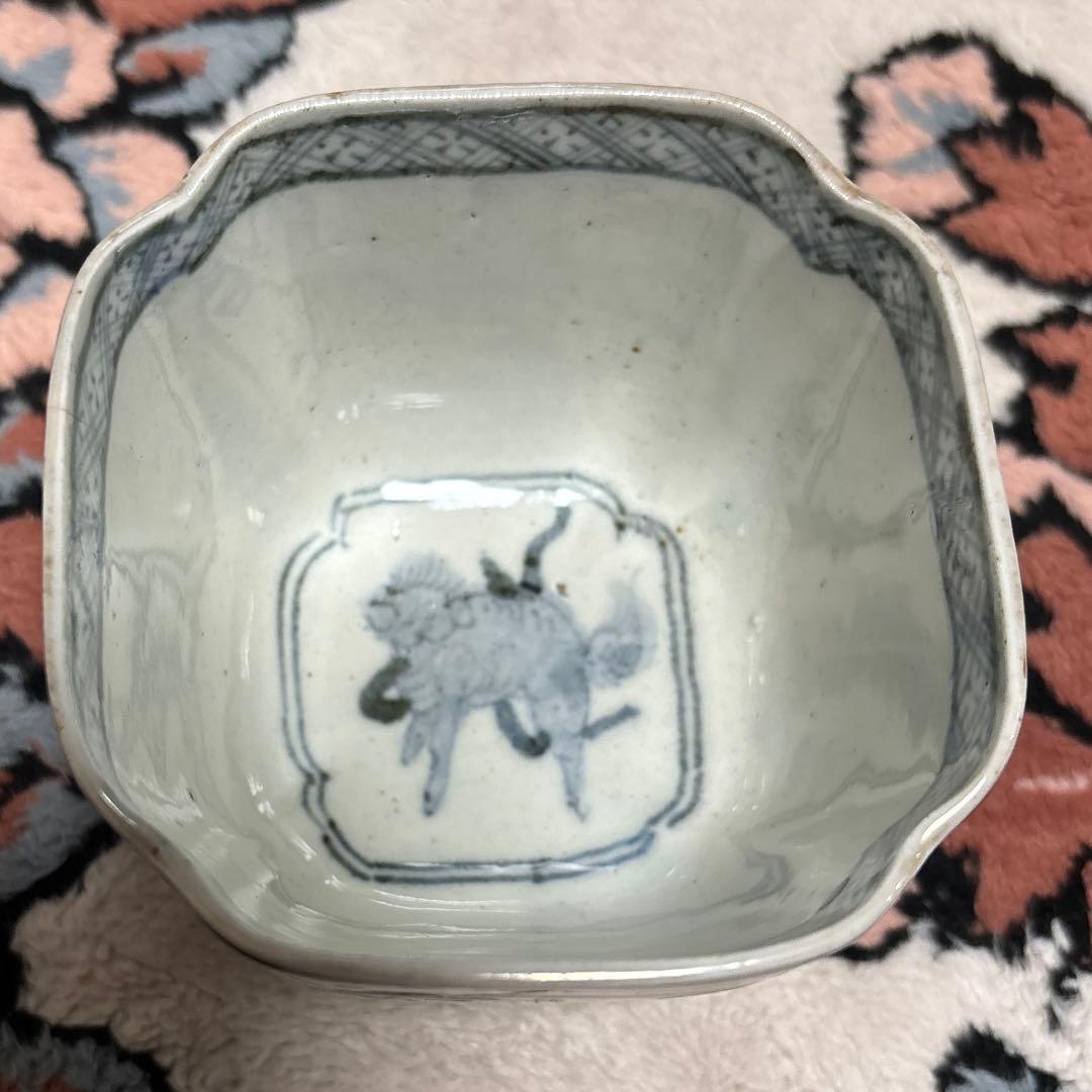 古伊万里、宝船、唐獅子、そば猪口、向こう付、錦手、骨董、5ケ