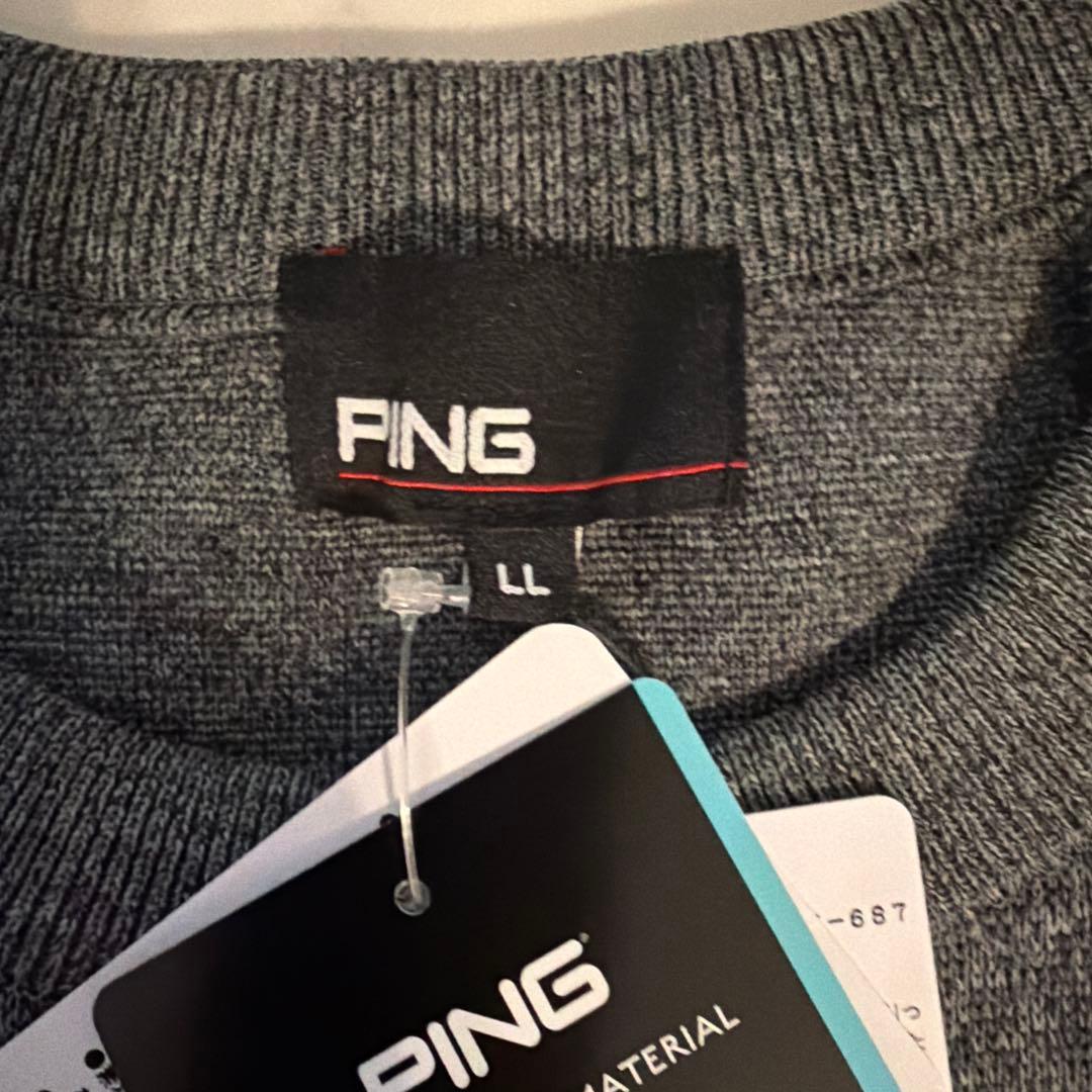 PING ロゴパイル ジャガード クルーネック ニット LL 新品未使用タグ付