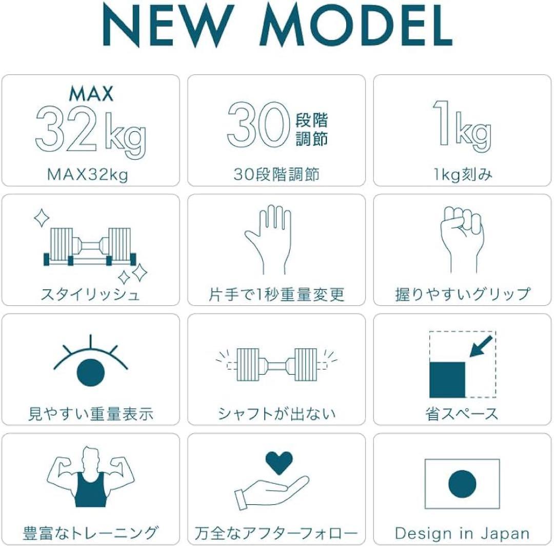 HelixMirror ダンベル 32kg オールブラック 片側のみ 送料込