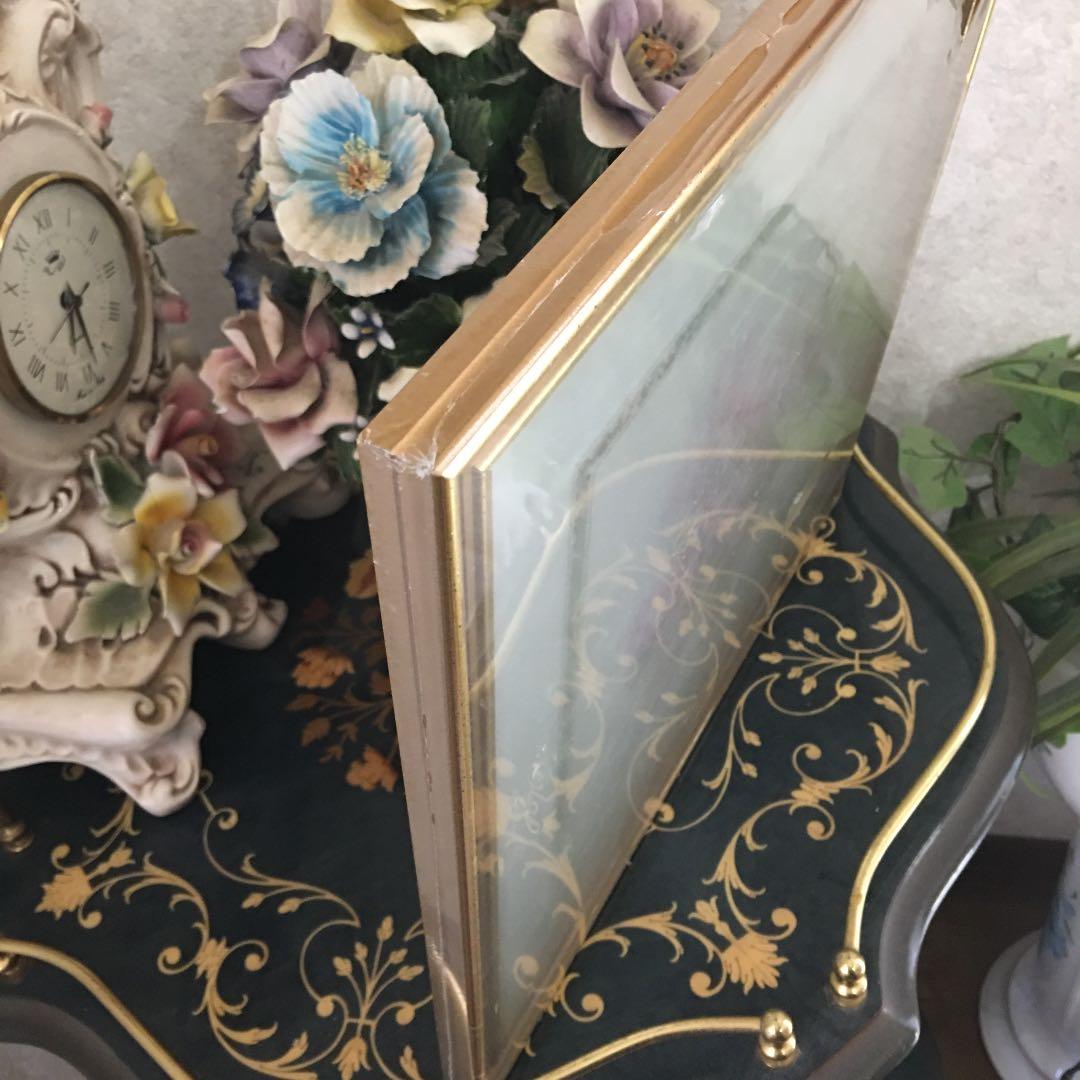 絵画Demainドマン ゴールド額 フラワー イギリス製 新品箱入り