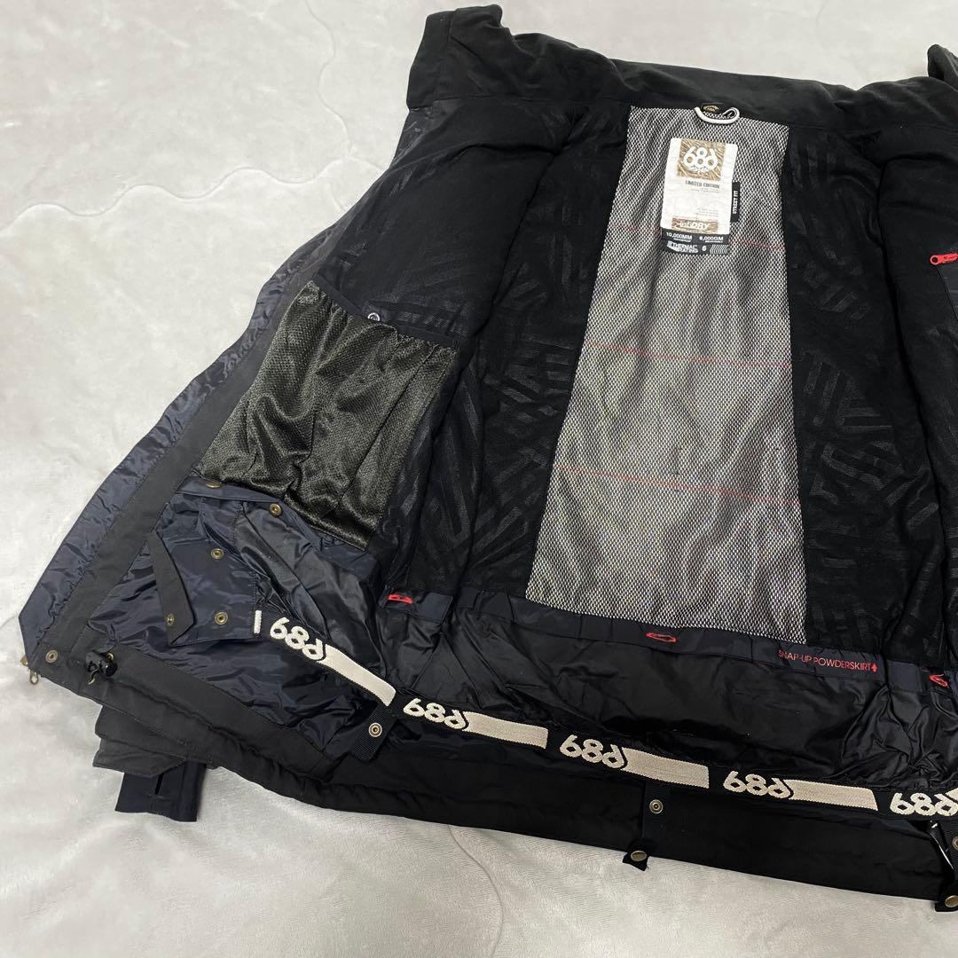【686╳CROOKS&CASTLES】スノボウェア限定コラボ 黒ブラック（M）