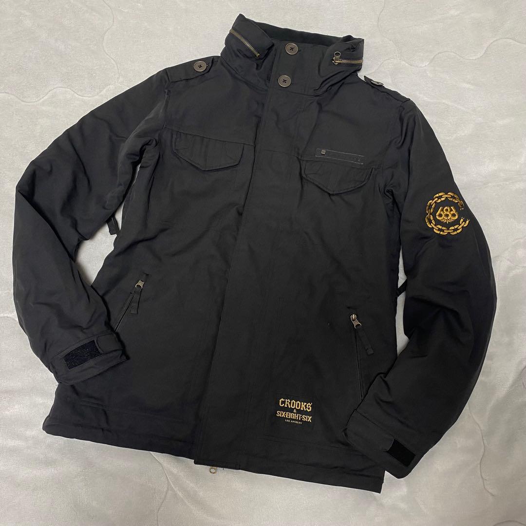 【686╳CROOKS&CASTLES】スノボウェア限定コラボ 黒ブラック（M）