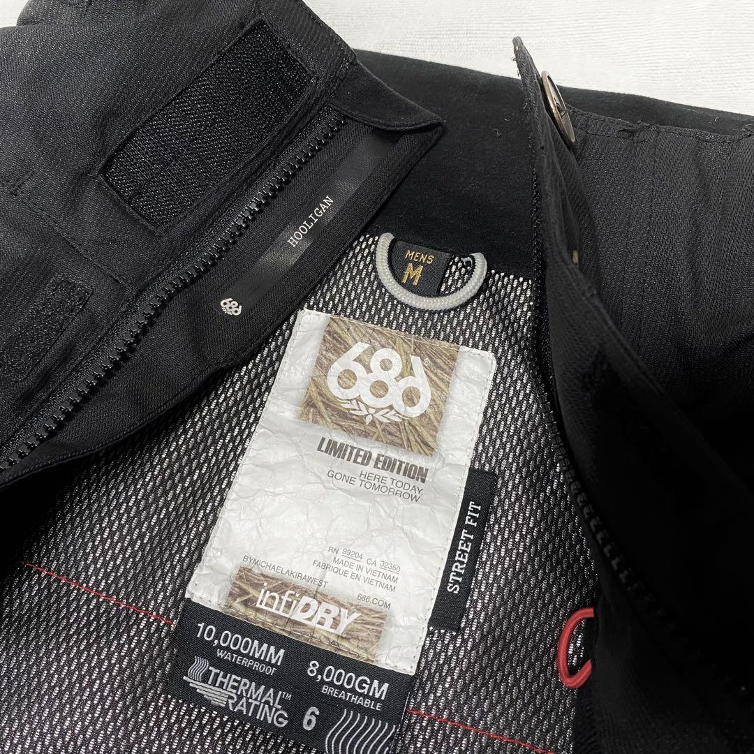 【686╳CROOKS&CASTLES】スノボウェア限定コラボ 黒ブラック（M）