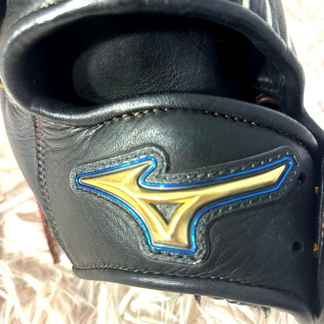 美品 Mizuno 軟式グローブ 左利き用黒/黄　せレクトナイン 野手用