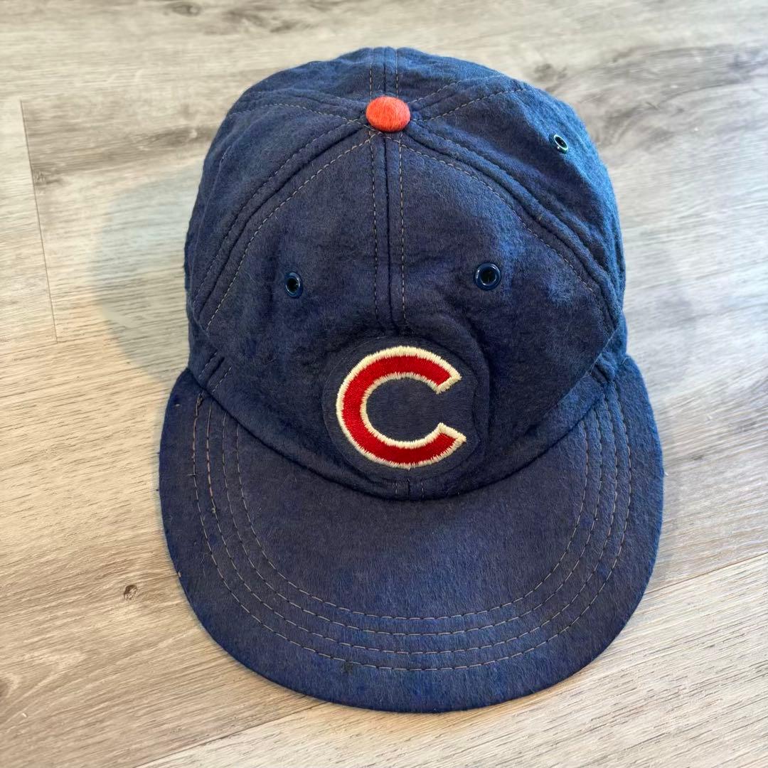 【MLB】80s USA製 カブス レザーSWB 古着CAP#497