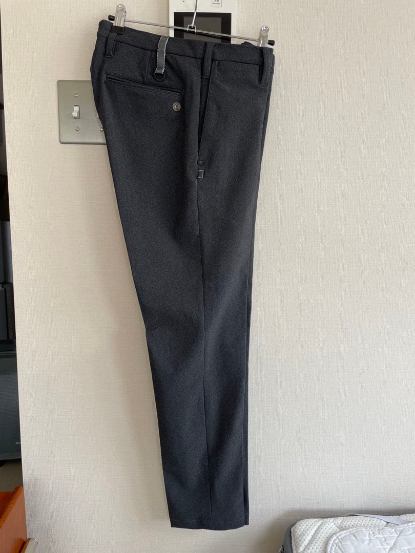 グレー スリムフィットパンツ ウール混紡