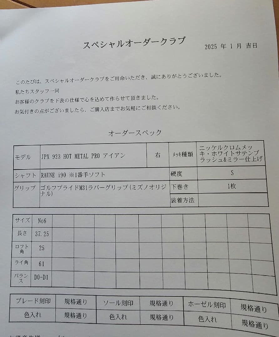 超美品　ミズノ JPX923 ホットメタルPRO 6番アイアン