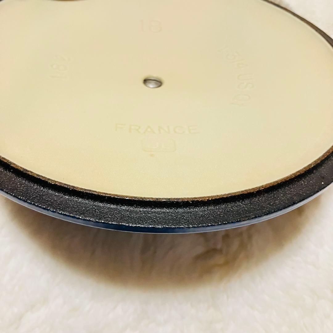 【LE CREUSET】ル・クルーゼ　18cm 両手鍋 ココットロンド　青