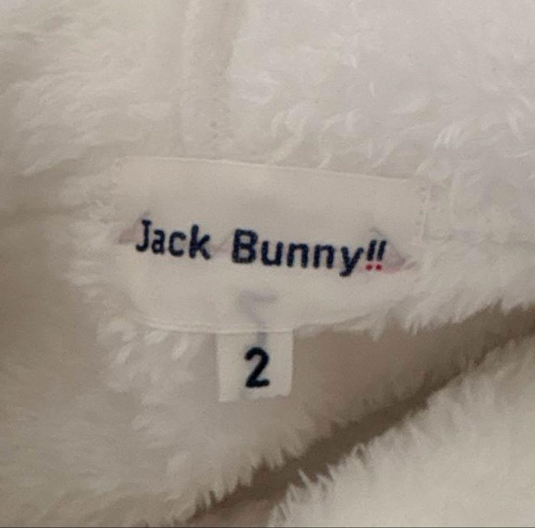 Jack Bunny!! フード付きパーカー　 ホワイト　裏起毛　Lサイズ