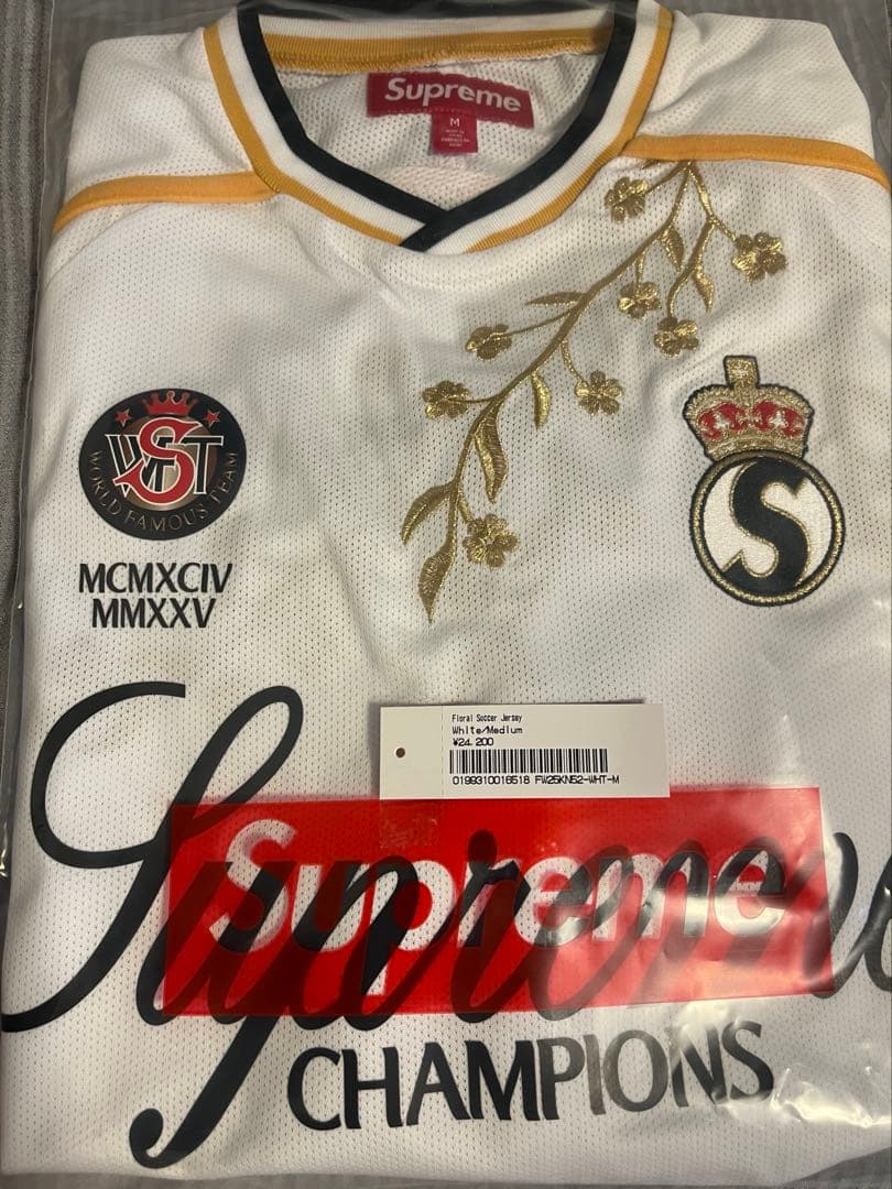 ウェア Supreme Floral Soccer Jersey white M