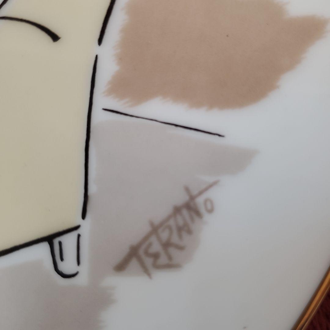 オールドノリタケ　 ゴルフ 風刺絵皿 　TERANOサイン入り