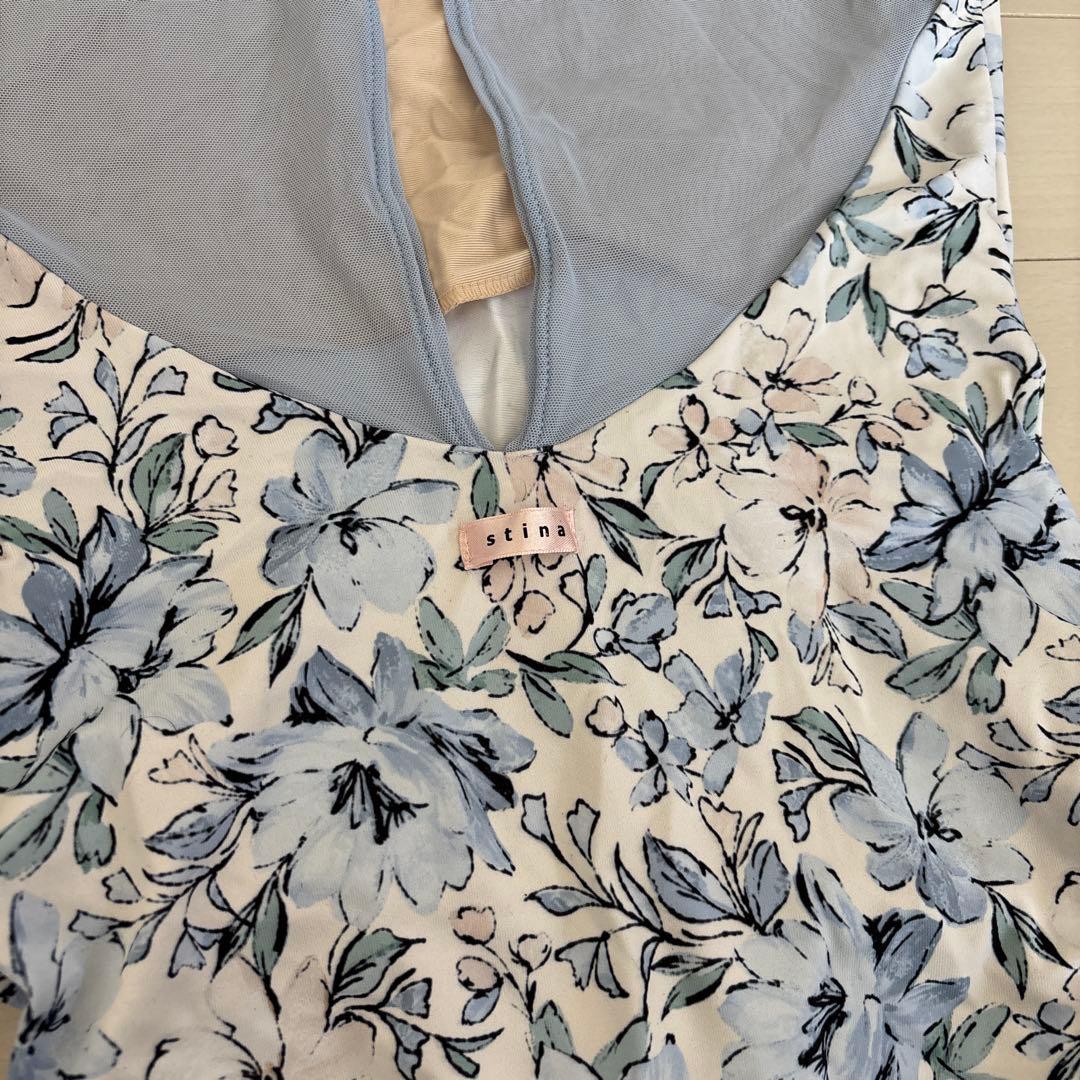 stina 花柄 レオタード ブルー系　スティナ　size S