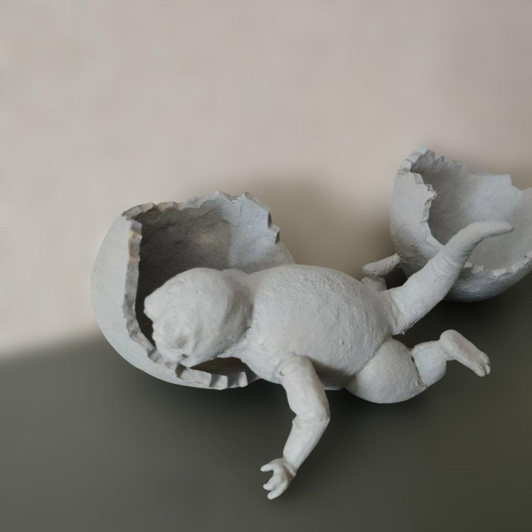 怪獣ガレージキット。ゴジラの息子。卵付きミニラ組み立て済。未塗装！