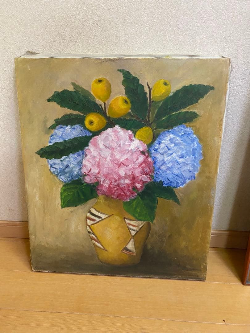 印象派風 油彩画 花と果物の静物画