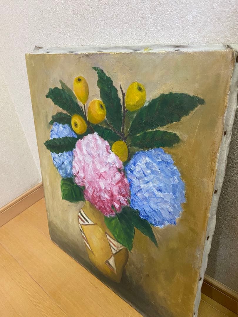 印象派風 油彩画 花と果物の静物画