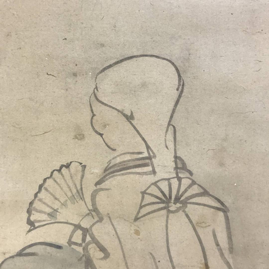 【模写】英一蝶/上除之図/人物図/掛軸/名家伝来/AD-253
