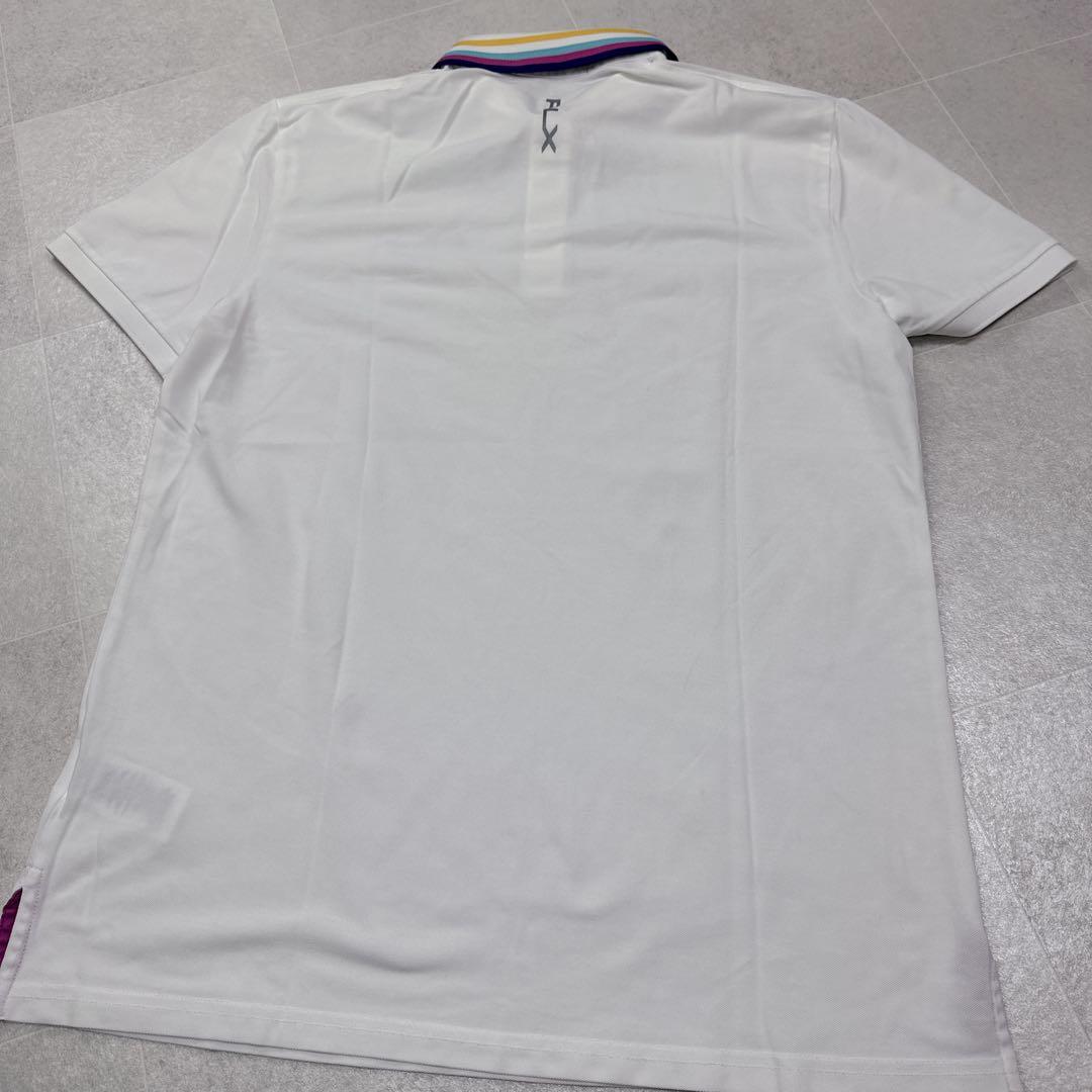極美品✨RLX RALPH LAUREN 半袖ポロシャツ M 白 襟マルチカラー