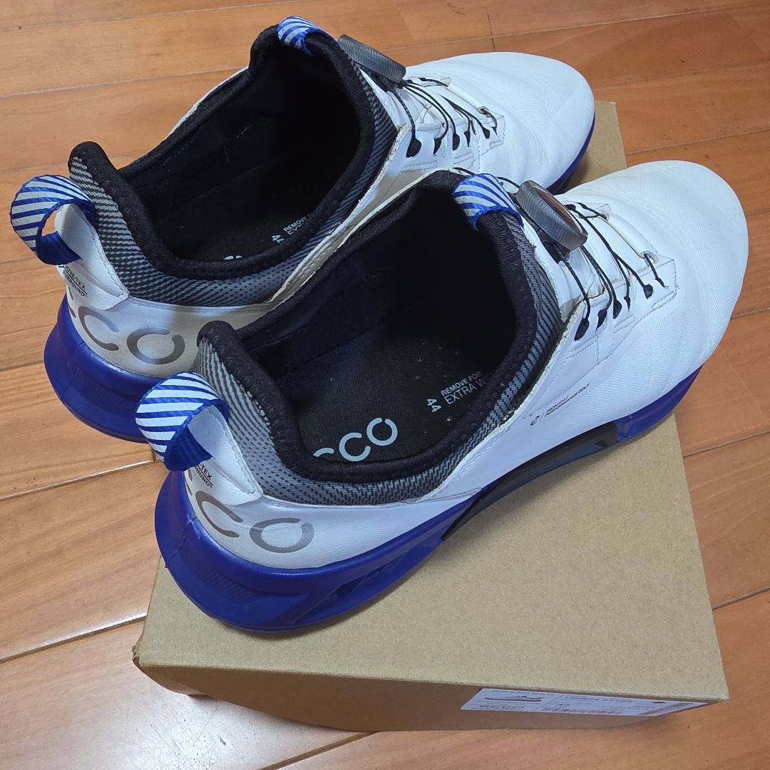 ECCO スパイクレス ゴルフシューズ バイオム Cー4 ボア ホワイトブルー