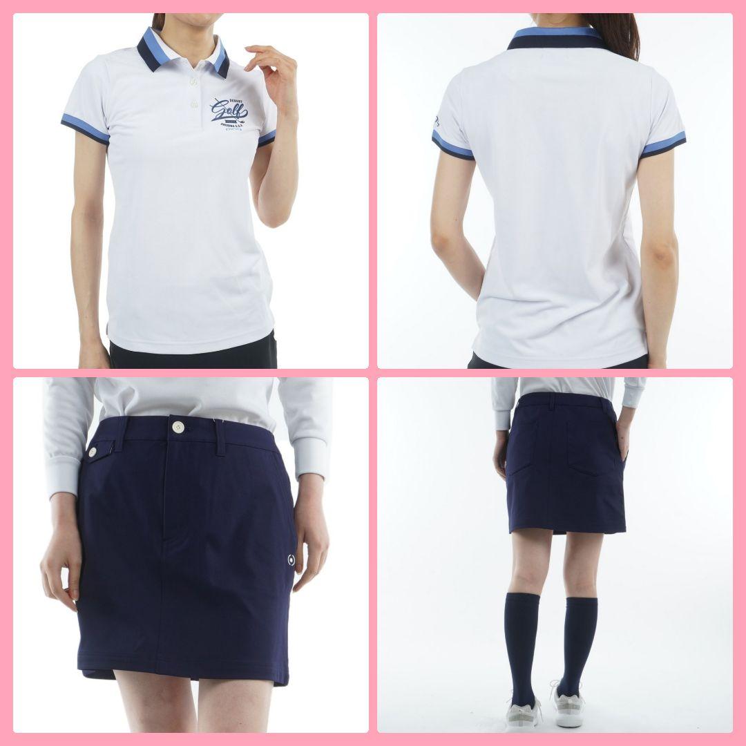 希少【LL】PING レディース ゴルフウェア セットアップ 白×紺 新品 春夏