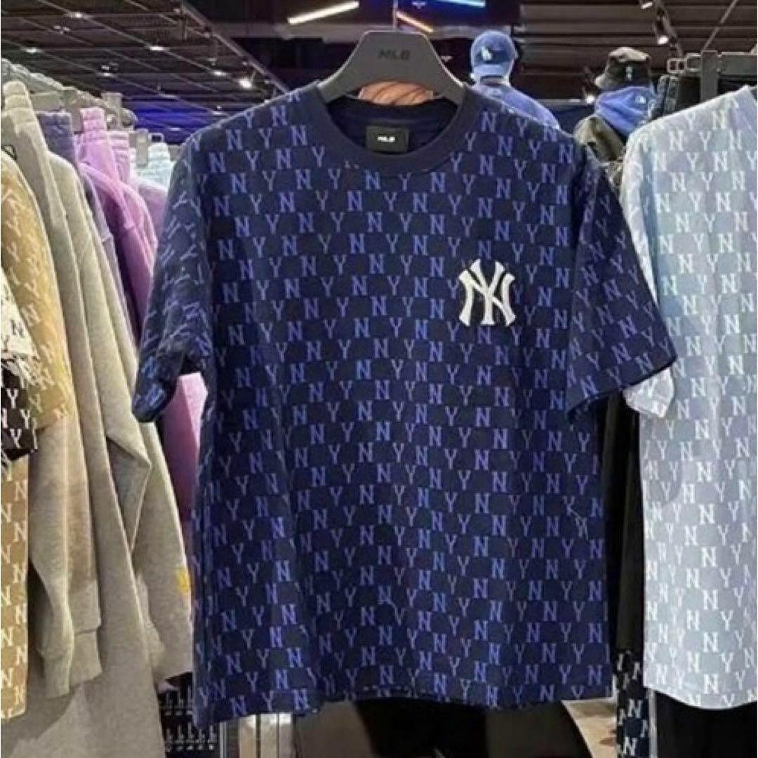 新品⭐韓国限定⭐MLB Korea⭐ Tシャツ Mサイズ モノグラム紺色ネイビー