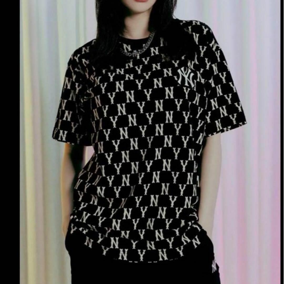 新品⭐韓国限定⭐MLB Korea⭐ Tシャツ Mサイズ モノグラム紺色ネイビー