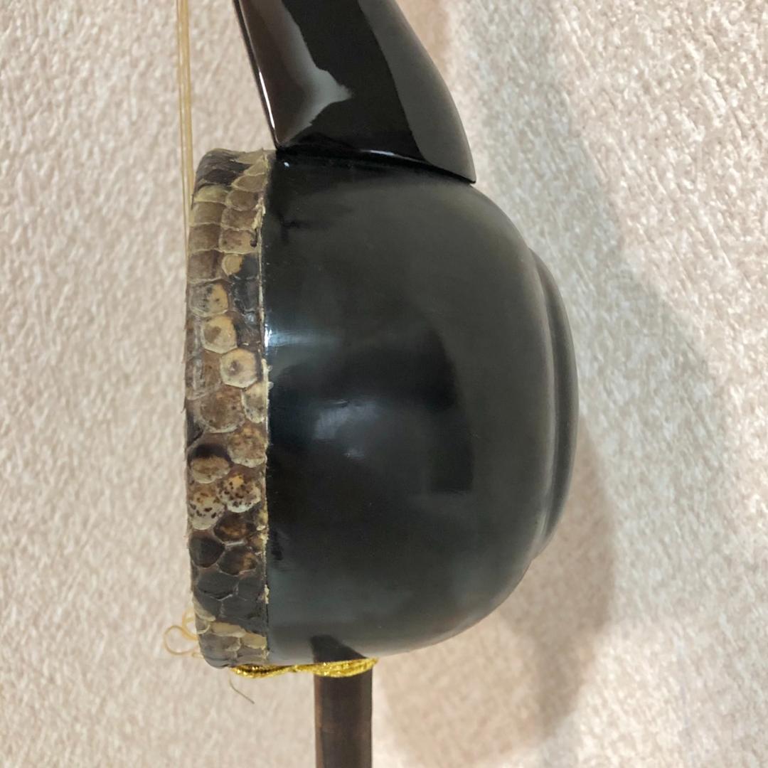 琉球 胡弓 四弦 本革 蛇皮　クーチョー 沖縄胡弓　擦弦楽器 蛇革 ケース付き