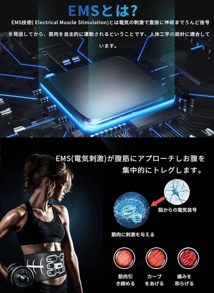 ✨訳あり特価✨ EMS 腹筋ベルト ジェルシート不要 6腹筋パッド 洗える