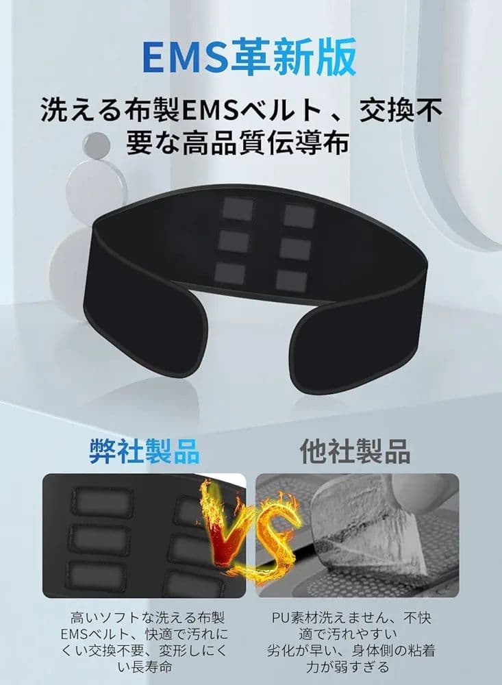 ✨訳あり特価✨ EMS 腹筋ベルト ジェルシート不要 6腹筋パッド 洗える