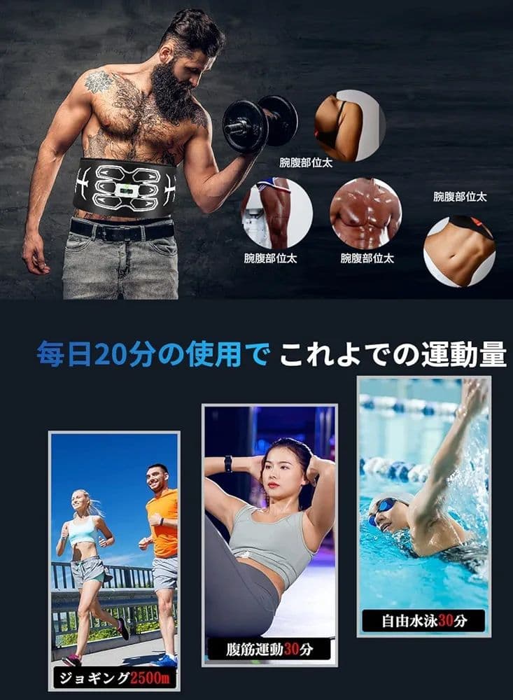 ✨訳あり特価✨ EMS 腹筋ベルト ジェルシート不要 6腹筋パッド 洗える