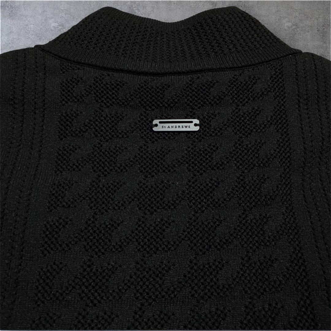 ✨極美品✨　St Andrews 天竺千鳥　リバーシブル　ニットベスト　黒　L