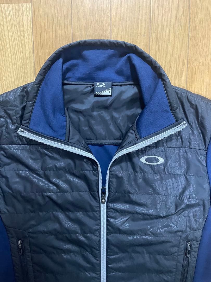 OAKLEYゴルフ 中綿ジャケット メンズ L ネイビー ストレッチジップアップ